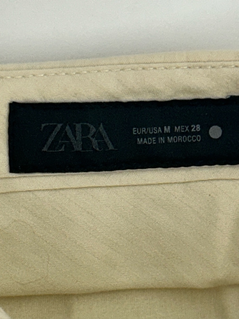Zara Wide Leg Pants in Light Cream Zip Closure Front pockets Size M - Picture 2 of 13